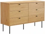 Sideboard LINE 120x40xH75cm, melamine with oak bark