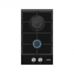 Simfer | Hob | H3.201.TGRSP | Gas on glass | Number of burners/cooking zones 2 | Rotary knobs | Black