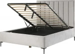 Beliani Veliūrinė lova su saugykla 140 x 200 cm pilka SEZANNE