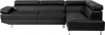 Beliani Kairioji juoda ekoodinė kampinė sofa NORREA