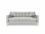 Trivietė sofa Cosmopolitan Design Bali, šviesiai pilka/auksinės spalvos