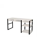 Rašomasis stalas su lentynomis Serho, baltas/juodas