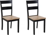 Beliani 2 medinių valgomojo kėdžių rinkinys juoda GEORGIA