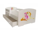 Vaikiška lova ADRK Furniture Pepe Girl with unicorn, 80x160 cm, įvairių spalvų