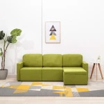 Trivietė modulinė sofa-lova, žalia