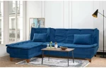 Hanah Home Kampinė sofa-lova Kelebek Köşe Left - Dark Mėlyna