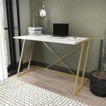 Kalune Design Studijų stalas Adelaide - Gold, Baltas