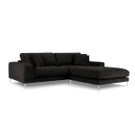 Dešininė kampinė sofa Jog, 286x242x90 cm, tamsiai pilka