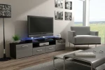 Cama TV stand EVORA 200 wenge/pilkas gloss