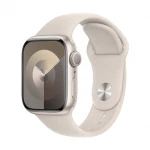 Išmanusis laikrodis Apple Watch Series 9 GPS, 41 mm, "Starlight" spalvos aliuminio korpusas su "starlight" spalvos sportiniu dirželiu - S/M