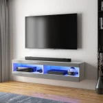 TV staliukas Selsey Viansola LED 100 cm, baltas/pilkas