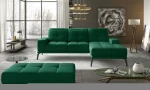 Dešininės kampinės sofos ir pufo komplektas Eltap Torrense, žalias