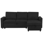 Beliani Kairė kampinė sofa juoda NESNA