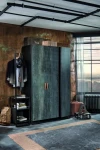 Kalune Design Spinta Dark Metal 3 Doors Wardrobe