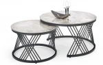 FLAMINGO set of 2 coffee tables, pilkas marble