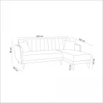Kalune Design CREAM Kampinė sofa-lova Aqua Corner Right - Kreminis