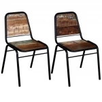 Valgomojo kėdės, 2 vnt., tvirta perdirbta mediena, 44x59x89cm