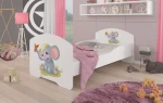 Vaikiška lova Adrk Furniture Pepe Elephant, 70x140 cm, balta