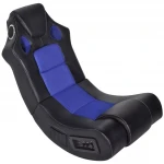 Supama kėdė su garso jungtimi, juodos ir mėlynos spalvos