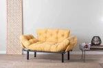 Kalune Design 2 vietų sofa-lova Nitta - Mustard