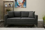 Hanah Home 2 vietų sofa Berlin - Anthracite, Juodas