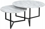 Coffee table AKIRA 2pcs set D80xH45cm, D60xH37cm, light pilkas