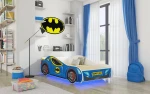 Vaikiška lova Adrk Furniture LED Batcar, 70x140 cm, mėlyna