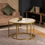 TV staliukas Kalune Design Lizdų stalas (2 vienetai) Tambur - Gold