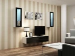 Cama Living room cabinet set VIGO 8 baltas/juodas gloss