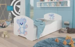 Vaikiška lova Adrk Furniture Pepe blue Bear, 80x160 cm, balta