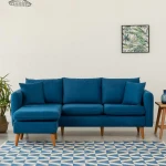 Kalune Design Kampinė sofa Sofia Köşe Left - Dark Mėlyna