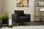 Hanah Home 1 sėdynės sofa Berlin - Anthracite, Gold