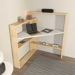 Kalune Design Darbo stalas Kelly - Oak, Baltas