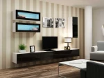 Cama Living room cabinet set VIGO 11 baltas/juodas gloss