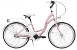 Dviratis AZIMUT Julie 24" 3-speed 2023 pink-baltas