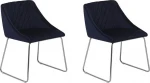 Beliani 2 valgomųjų kėdžių rinkinys tamsiai mėlyna ARCATA