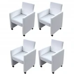 Valgomojo kėdžių rinkinys, 4 vnt., baltos spalvos