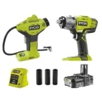 Akumuliatorinis veržliasukis RYOBI R18IWPI-115G 18V +KOMPRESORIUS