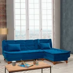 Kalune Design Kampinė sofa-lova Kelebek Corner Right - Dark Mėlyna