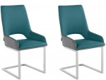 2-jų valgomojo kėdžių komplektas Loft24 Irma, pilkas/mėlynas