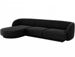 Kairinė kampinė sofa Micadoni Miley, 259 x 155 x 74 cm, juoda