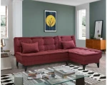Hanah Home Kampinė sofa-lova Santo-S - Claret Raudona