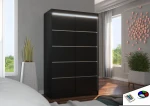 Spinta ADRK Furniture su LED apšvietimu Benisso 120, juoda