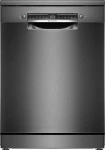 Bosch Serija 4, Laisvai statoma indaplovė, 60 cm, Juodas šlifuotas plienas, atsparus pirštų atspaudams SMS4EMC06E
