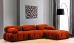 Hanah Home Kampinė sofa Bubble Corner ( L1-O1-1R -Puf) - Tile Raudona