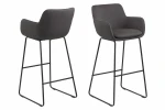 2-jų baro kėdžių komplektas Lisa Town, pilkas/juodas