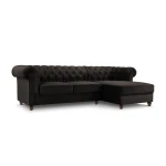 Dešininė kampinė sofa Lapis, 278x150x80 cm, tamsiai pilka