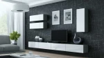 Cama Living room cabinet set VIGO 13 pilkas/baltas gloss