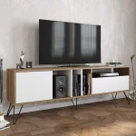 TV staliukas Kalune Design TV stalas Mistico (180) - Walnut, Baltas