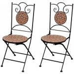 Sulankstomos bistro kėdės, 2 vnt., keramika, terakota